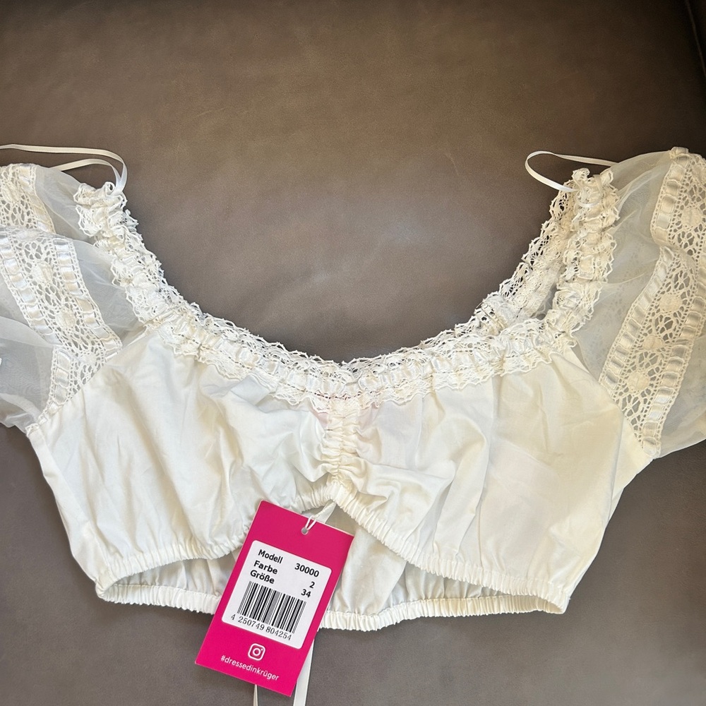 NWT Kruger Dirndl Blouse- white 34